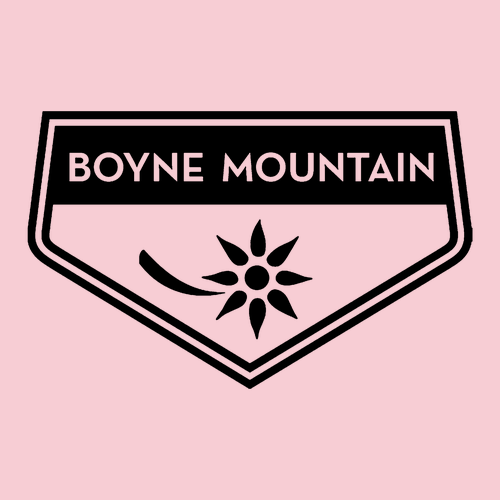 Boyne Mountain Logo 2 Black Ink -- short sleeve Light Pink