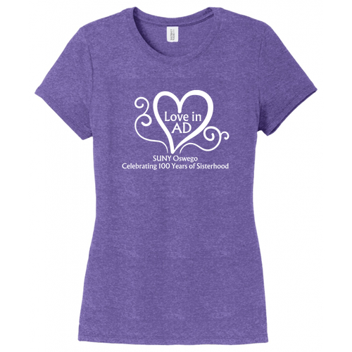 Love in AD District Womens Perfect Tri Tee -- Purple Frost