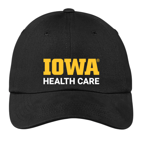 Embroidered Port Authority Brushed Twill Hat -- Black