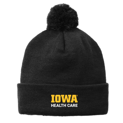 Sport-Tek Solid Pom Pom Beanie -- Black