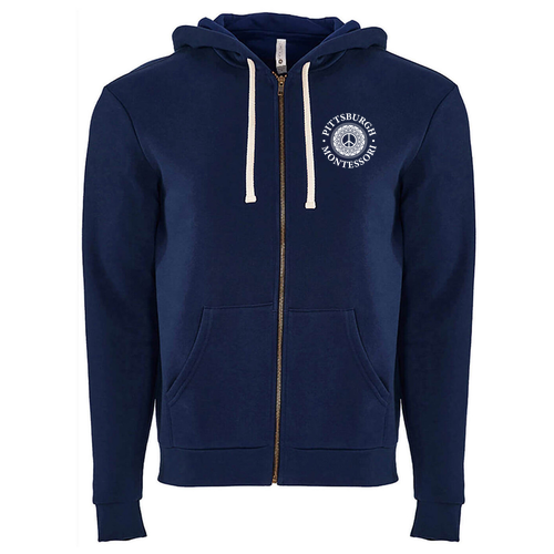 Next Level Unisex Full-Zip Hooded Sweatshirt -- Midnight Navy