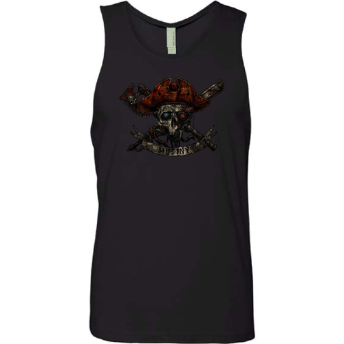 Next Level Apparel Cotton Muscle Tank --- Black Mutiny Front and back