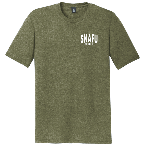 Left Chest District Made Unisex Perfect Tri Crew Tee -- Military Green Frost
