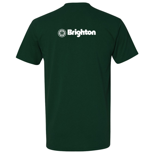 Brighton Logo 2 White Ink -- Short Sleeve Forest Green