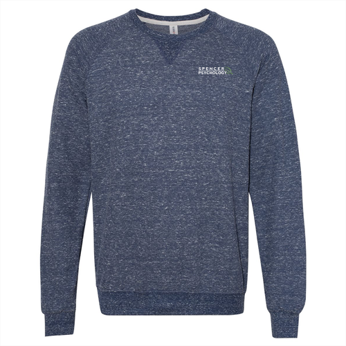 Jerzees Snow Heather French Terry Crewneck Sweatshirt -- Navy