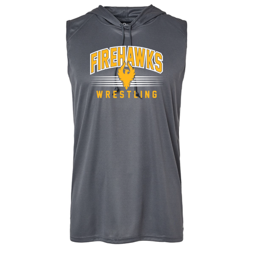 Fire Hawks Wrestling (Adult Sleeveless Hoodie) -- Graphite