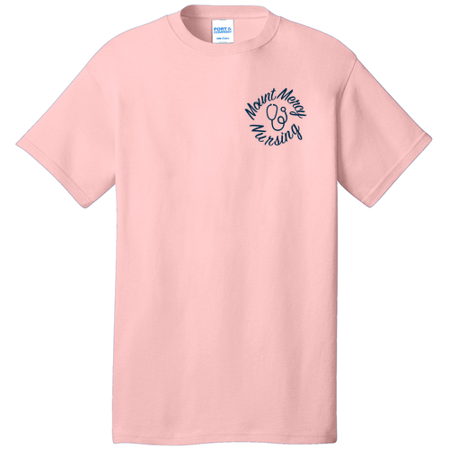 Port and Company 5.4 oz Cotton T-Shirt -- Pale Blush -- Stethoscope