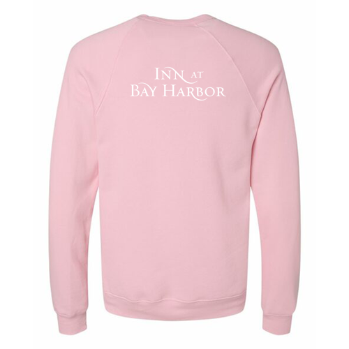 Inn at Bay Harbor 1 color White left chest/back Crewneck Sweatshirt -- Pink