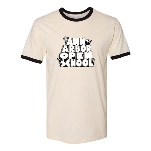 Next Level Unisex Fine Jersey Ringer Tee -- Natural / Black