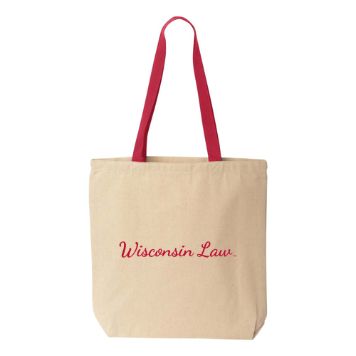 Liberty Bags Canvas Tote with Contrasting Handles -- Natural / Red