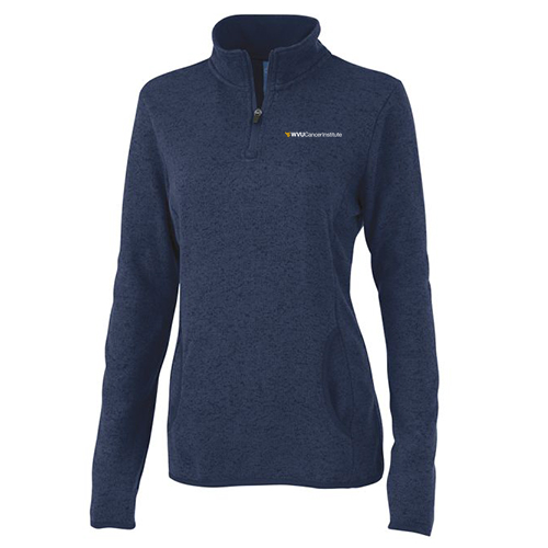Charles River Womens Heathered Fleece Pullover -- Navy Heather