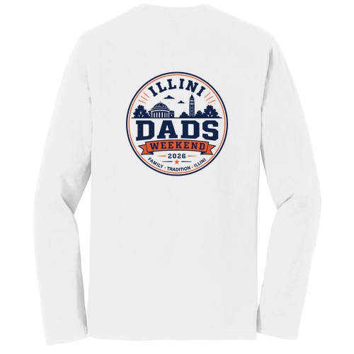 Illini Dads Long Sleeve Tee -- White