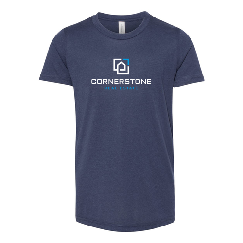 Bella Canvas Youth Triblend Jersey Short Sleeve Tee -- Solid Navy Triblend