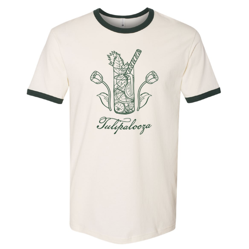Next Level Unisex Fine Jersey Ringer Tee -- Natural / Forest