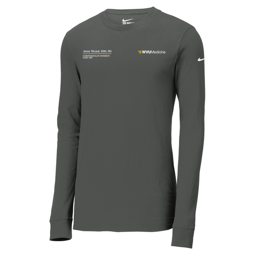 Nike Dri-FIT Cotton/Poly Long Sleeve Tee -- Anthracite
