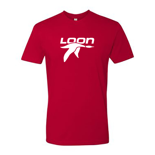 Loon Logo 1 White Ink -- Short Sleeve Red