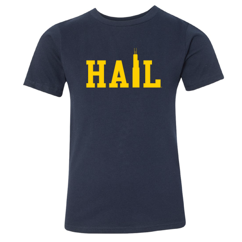Youth Next Level Soft Short Sleeve Tee -- Midnight Navy, Tower Logo