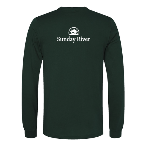 Sunday River Logo 2 White Ink -- Long Sleeve Forest