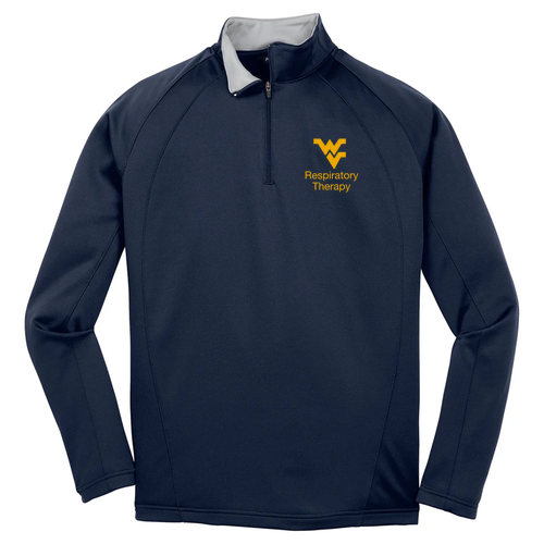 Sport Tek Sportwick Fleece Quarter Zip Pullover -- Navy / Silver