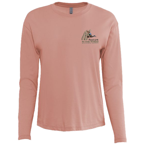 Next Level Women's Cotton Relaxed Long Sleeve T-Shirt -- Desert Pink