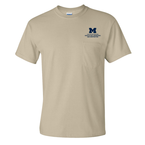 Mens/Unisex Gildan Ultra Cotton T-Shirt with Pocket -- Sand, $17