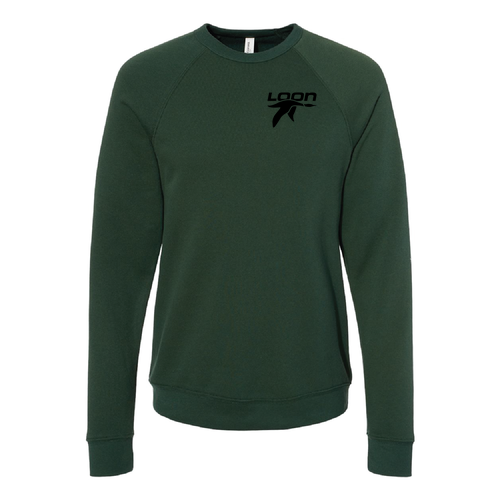 Loon Logo 2 Black Ink -- Crewneck Sweatshirt Forest
