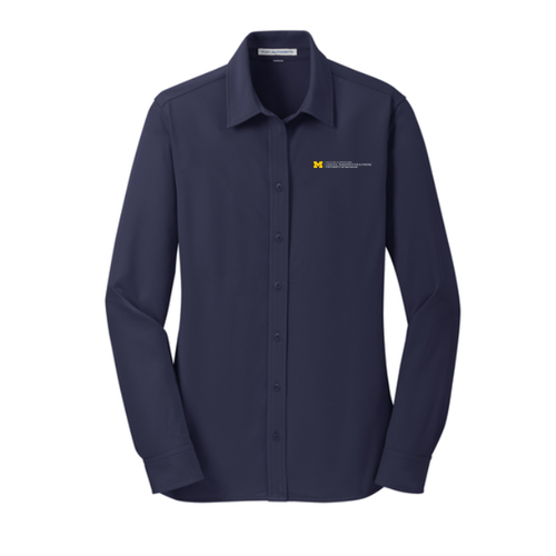 Port Authority Women's Dimension Knit Dress Shirt -- Dark Navy ~$46