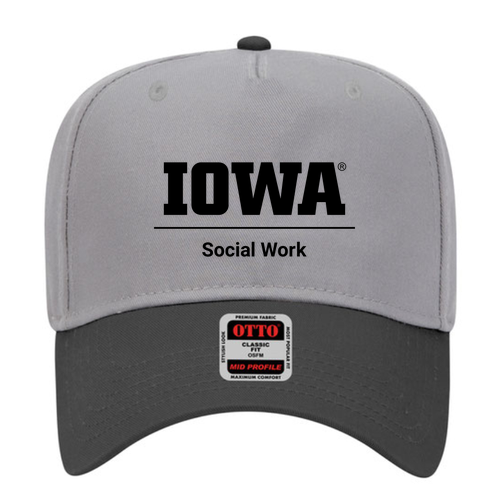 OTTO CAP 5 Panel Mid Profile Baseball Cap -- 0314 Blk / Gry