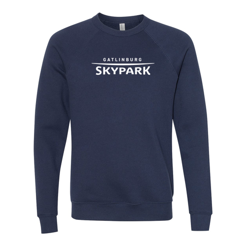 Gatlinburg Skypark Logo 1 White Ink -- Crewneck Sweatshirt Navy
