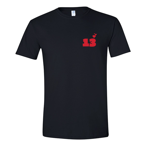 SoftStyle T-Shirt Zoe Heart Design -- Black
