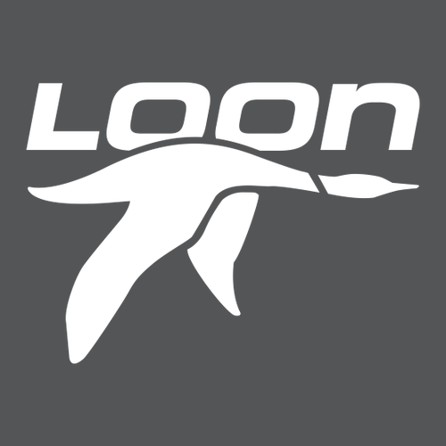 Loon Logo 1 White Ink -- Pullover Hooded Sweatshirt Asphalt