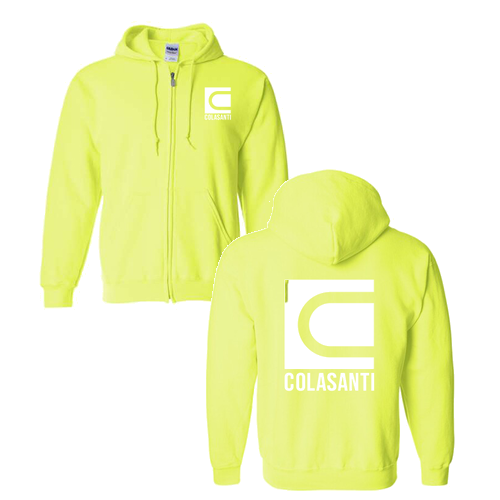 Gildan Full Zip Hooded Sweatshirt -- Safety Green