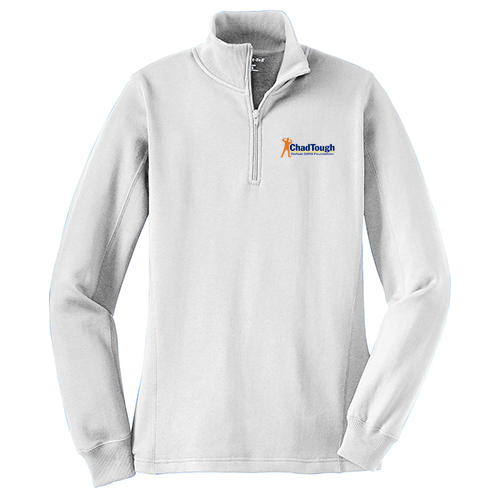 Ladies Sport Tek Quarter Zip Sweatshirt -- White