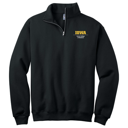 Embroidered Jerzees 1/4 Zip Cadet Sweatshirt -- Black