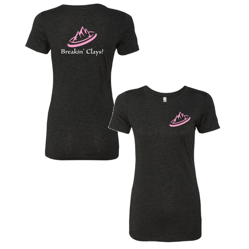 Breakin' Clays Ladies T-Shirt- Black (Pink)
