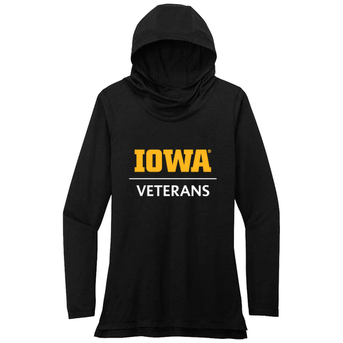 Sport-Tek Ladies PosiCharge Tri-Blend Wicking Long Sleeve Hoodie -- Black Triad Solid