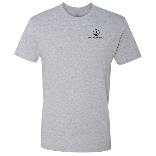 The Highlands Logo 2 Black Ink -- Short Sleeve Heather Grey