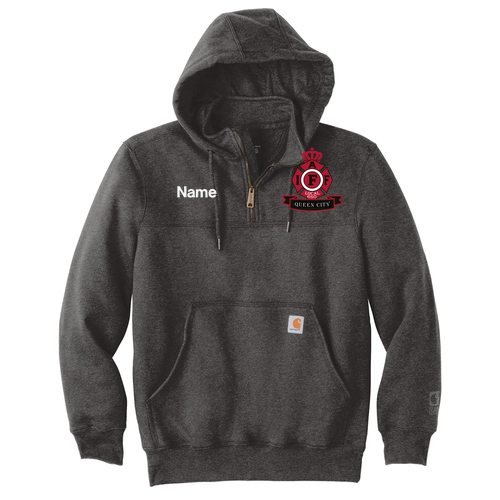 Carbon Heather Carhartt Rain Defender Paxton Heavyweight Hooded Zip Mock Sweatshirt
