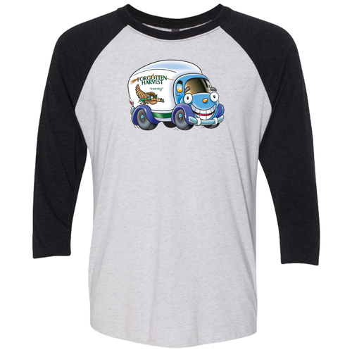 Forgotten Harvest Baseball Tee -- Heather White / Vintage Black