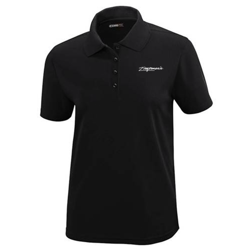 Ladies Ash City Core 365 Origin Performance Pique Polo -- Black