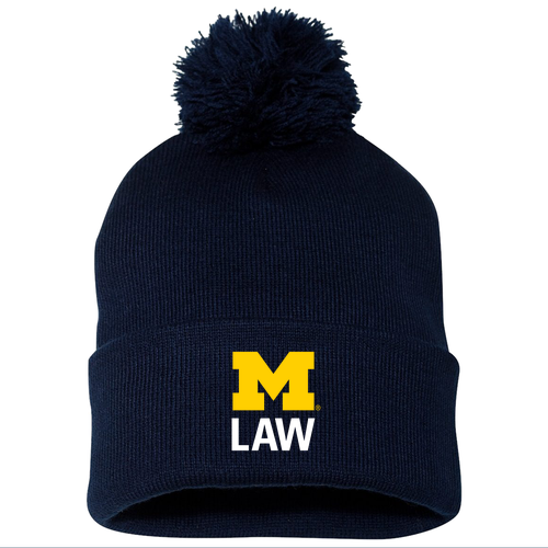 Sportsman Pom Pom Knit Hat -- Navy