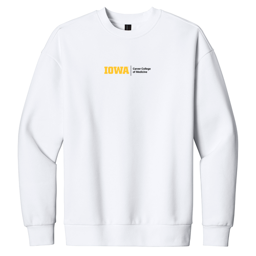 Embroidered CCOM Logo District V.I.T. Heavyweight Fleece Crew -- White
