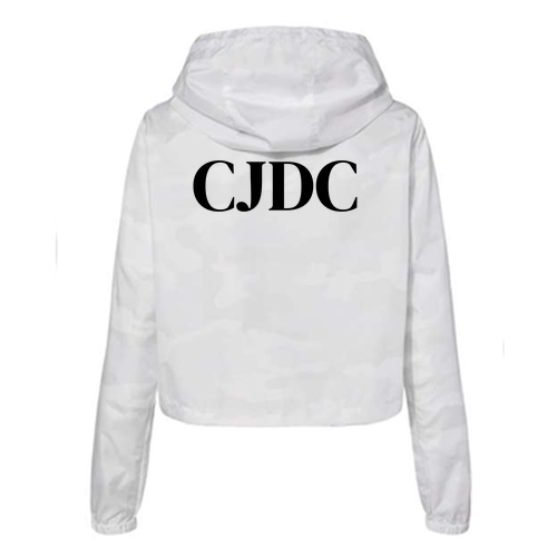 Independent Trading Co. Womens Lightweight Pullover Crop Windbreaker -- White Camo