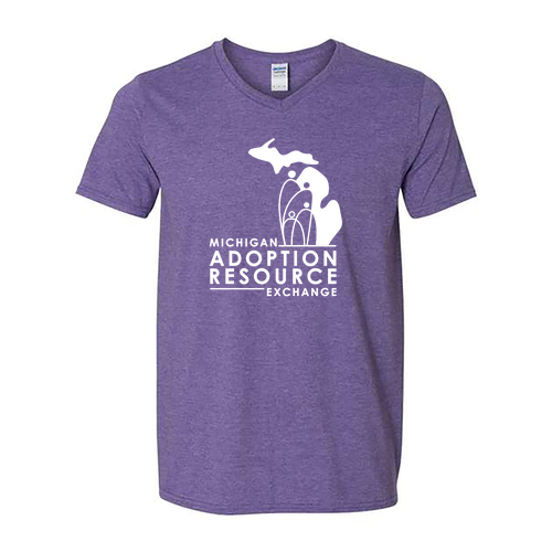 Gildan Adult V-Neck T-Shirt -- Heather Purple