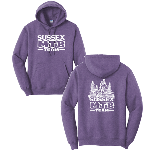 Port and Company Core Fleece Pullover Hooded Sweatshirt -- Heather Purple