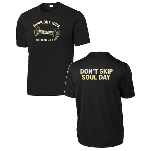Work Out Your Salvation Performance Tee -- Black