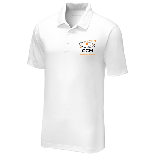 CCM Tri-Blend Wicking Polo -- White Triad Solid