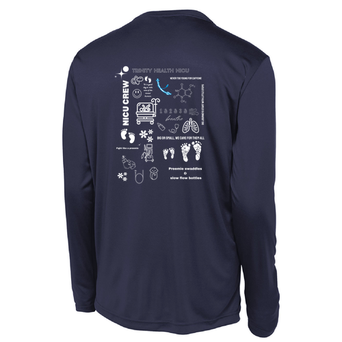 Sport Tek Long Sleeve Competitor Wicking Tee -- True Navy