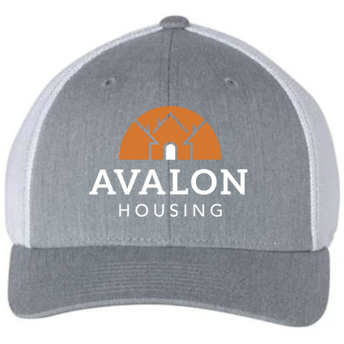 Richardson R-Flex Trucker Cap -- Heather Grey / White