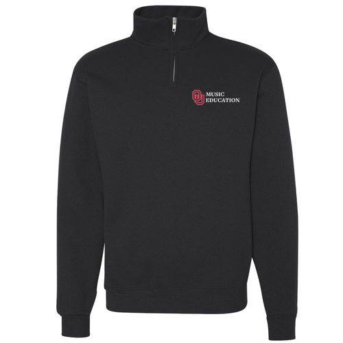 Jerzees 9.3 Oz 50/50 Nublend Quarter Zip Sweatshirt Adult Embroidered  -- Black